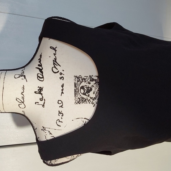 Kasper  Womens Black Chiffon Dress Tank Top Layering Minimalist Neutral Sz.12 - Picture 2 of 7